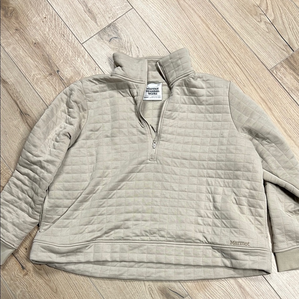 Marmot Beige Quilted Pullover half zip - Roice 1/2-Zip Pullover